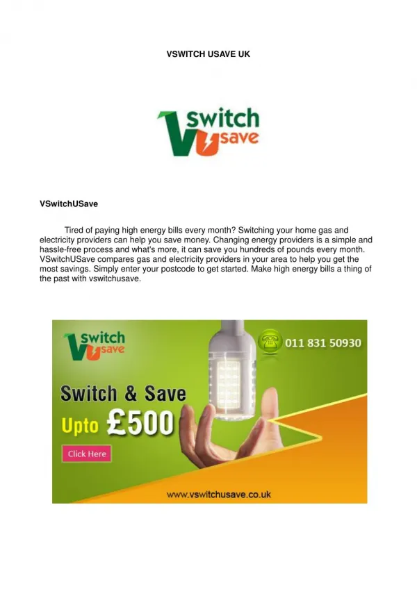 How to Monitor Your Energy Usage - VSwitch USave