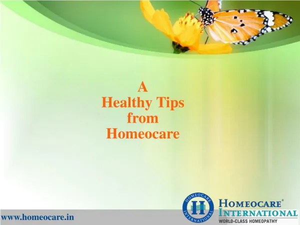 A healthy tips from Homeocare International