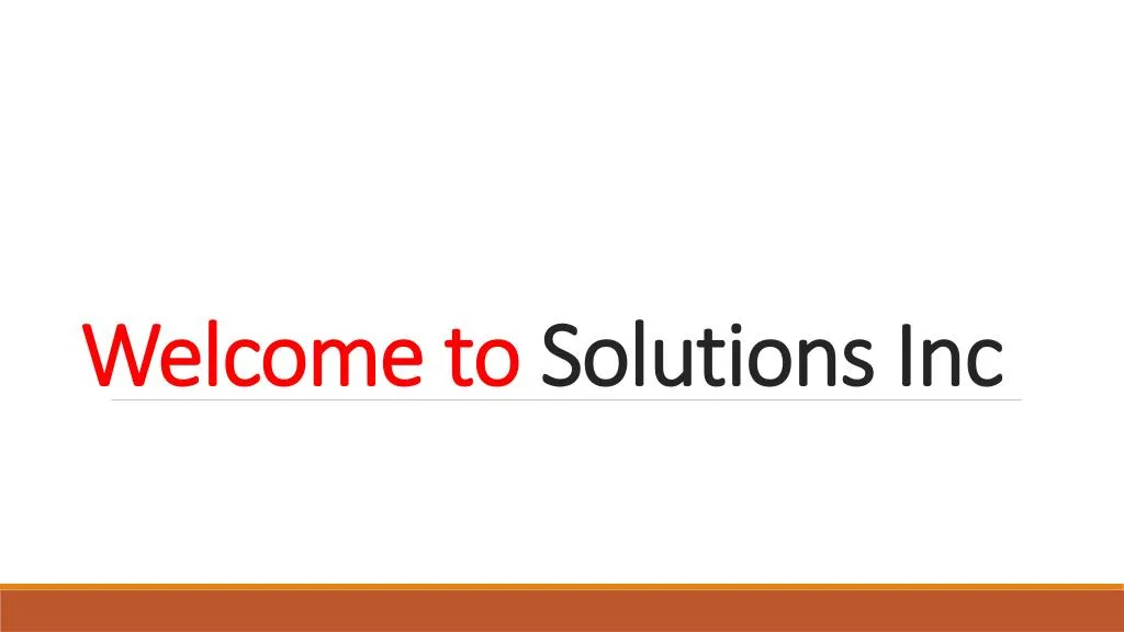 welcome to solutions inc