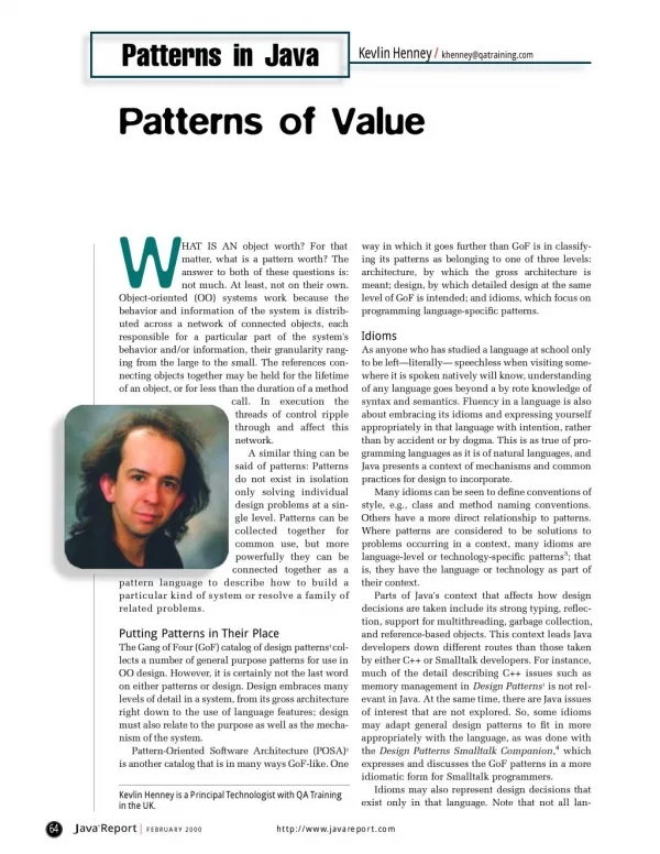 Patterns of Value