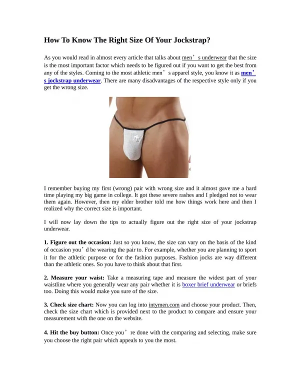 How To Know The Right Size Of Your Jockstrap?