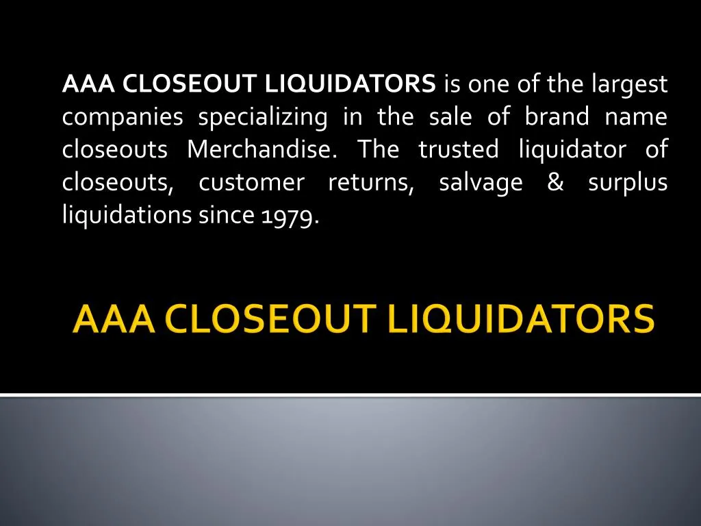 aaa closeout liquidators