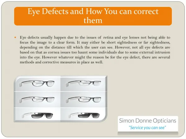 Eye Defects and How You can correct them
