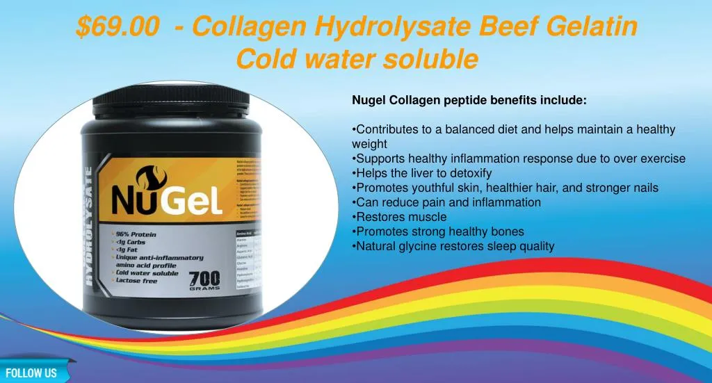 69 00 collagen hydrolysate beef gelatin cold water soluble