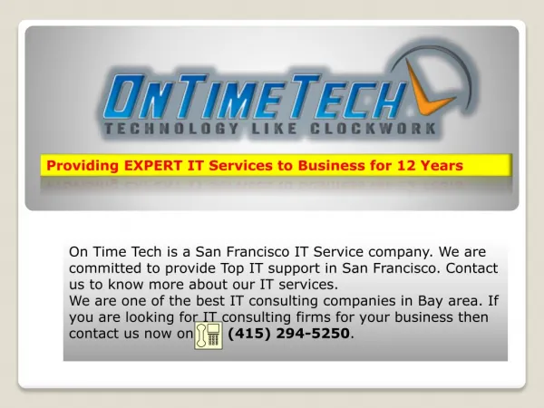IT Support Services Company in Bay Area, San Francisco