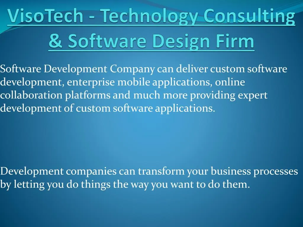 visotech technology consulting software design firm
