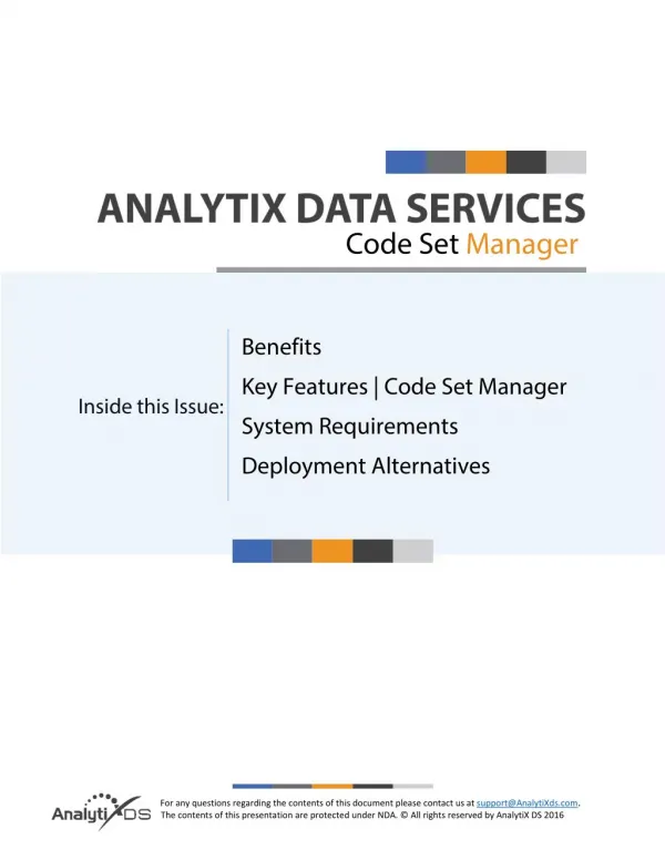 AnalytiX Code Set Manager