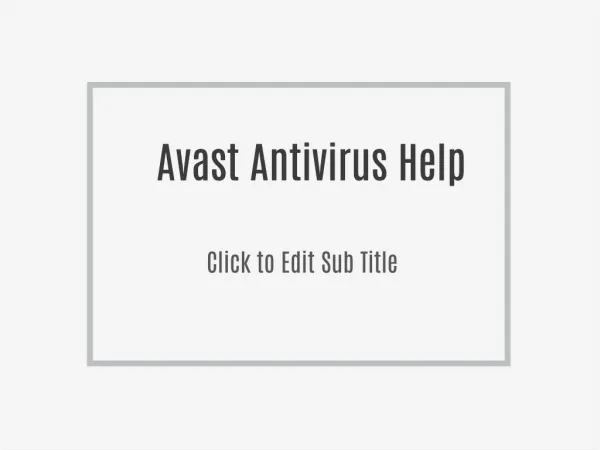 Avast Antivirus Help