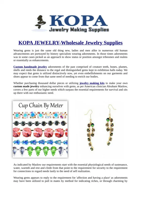 KOPA JEWELRY-Wholesale Jewelry Supplies