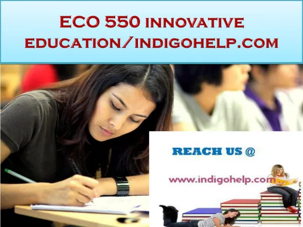ECO 550 innovative education/indigohelp.com