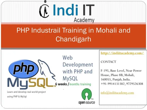 PHP industrial training in Chandigarh | Indi IT Academy
