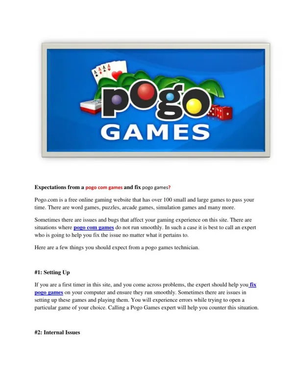 Expectations Pogo Games Expert,solutions pogo java support,best solutions pogo Not working