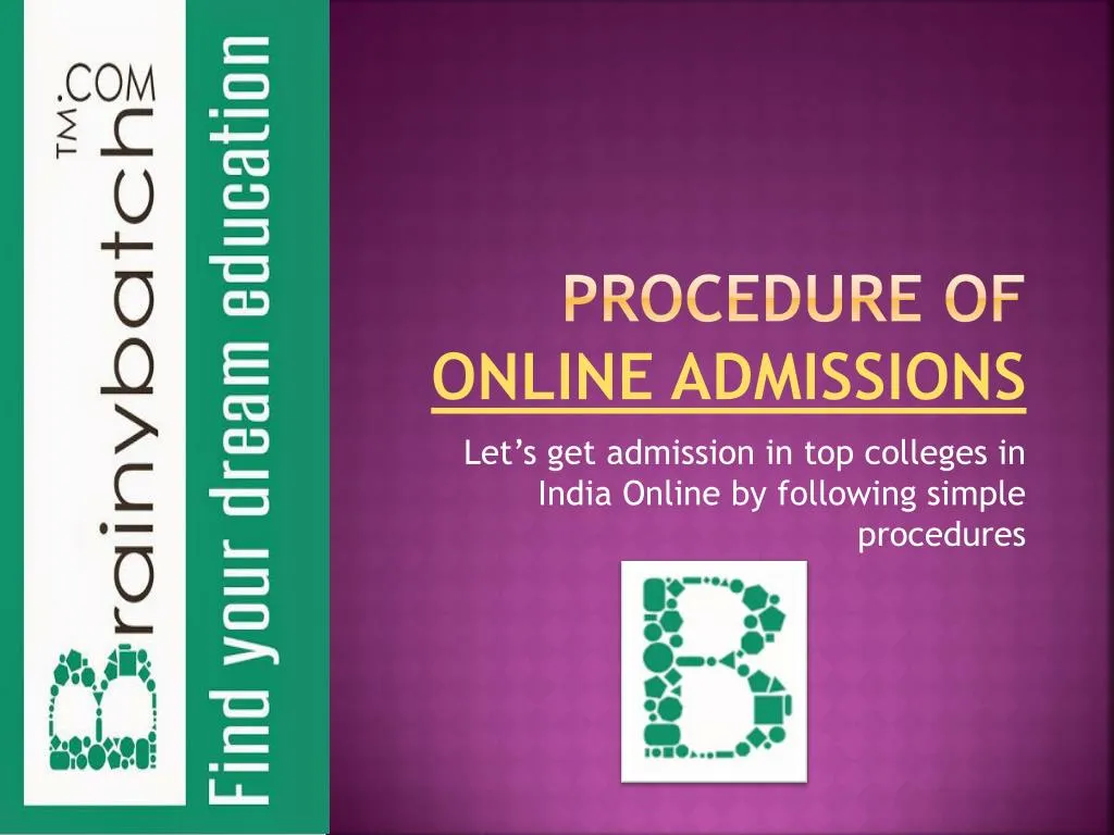 procedure of online admissions