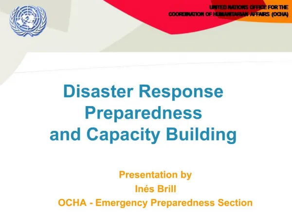 Disaster Response Preparedness and Capacity Building