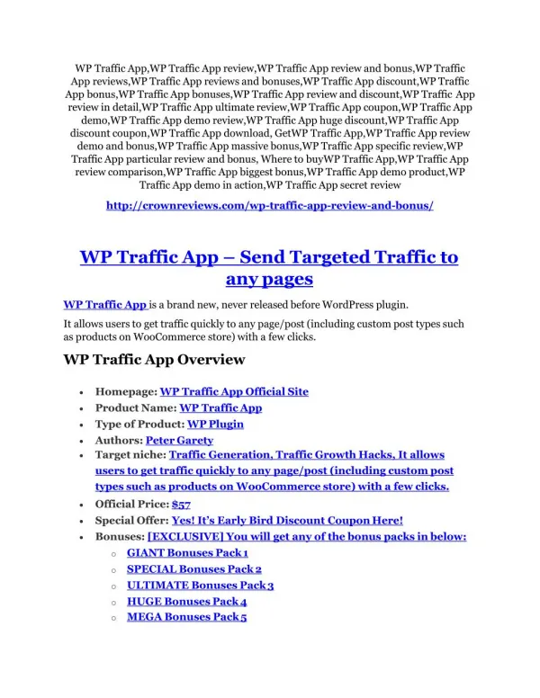 WP Traffic App review - WP Traffic App top notch features