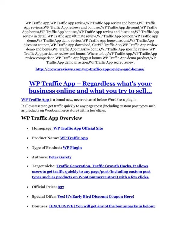 WP Traffic App review and sneak peek demo