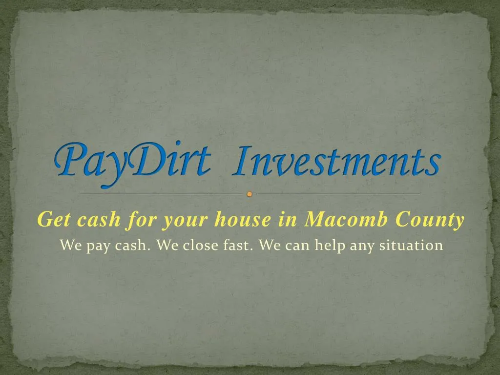 paydirt investments