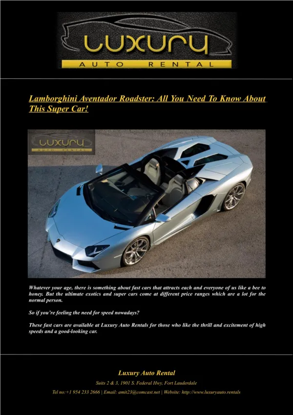 Lamborghini Aventador Roadster: All You Need To Know About This Super Car!