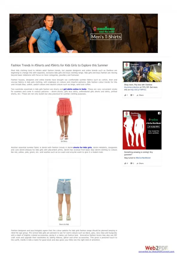 Shorts for girls- Shopping girl multicolour shorts | oxolloxo.com