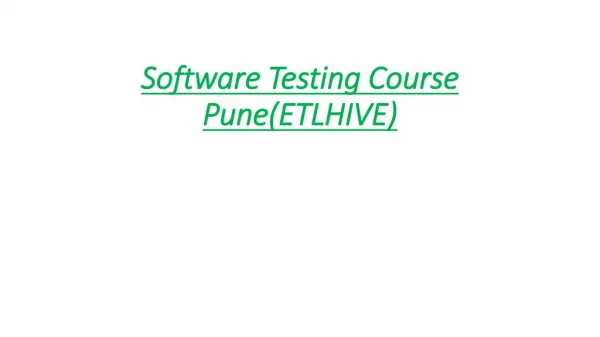 Software Testing Course Pune