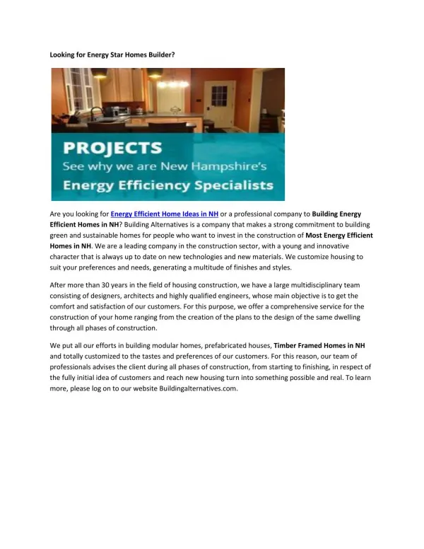 Energy Efficient Housing NH