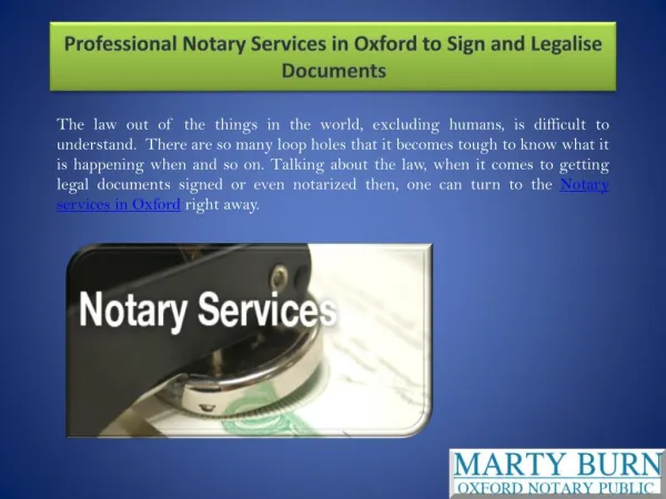 Professional Notary Services in Oxford to Sign and Legalise Documents