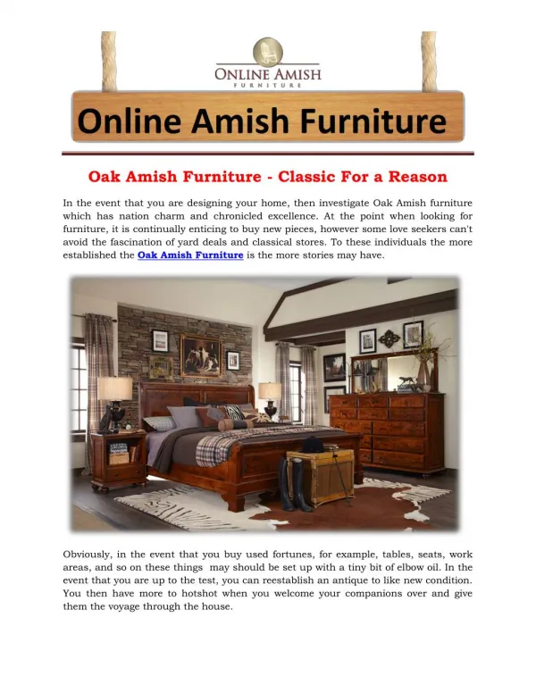 Oak Amish Furniture - Classic For a Reason