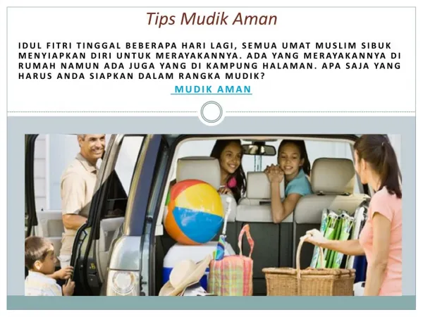 tips mudik aman