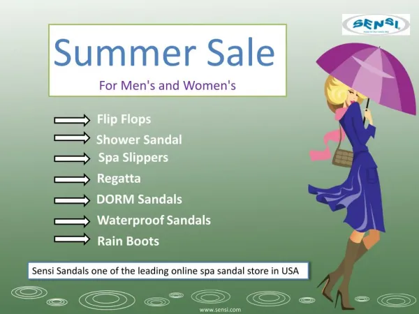 Summer Fashion Sale - Sensi Sandals