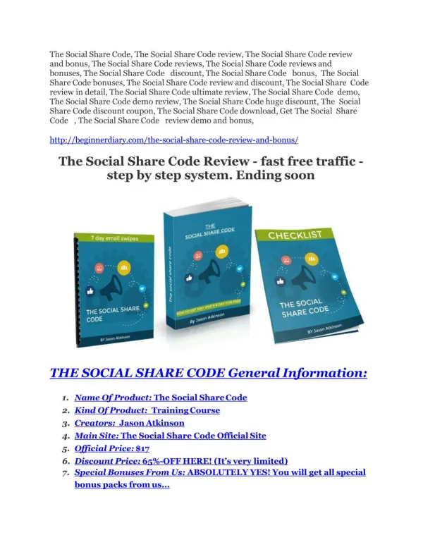 The Social Share Code Review-$32,400 bonus & discount