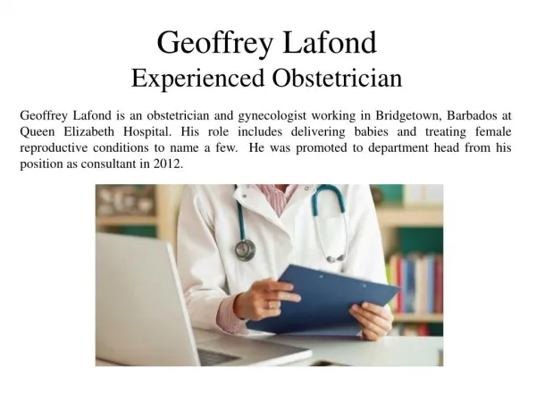 Geoffrey Lafond Experienced Obstetrician