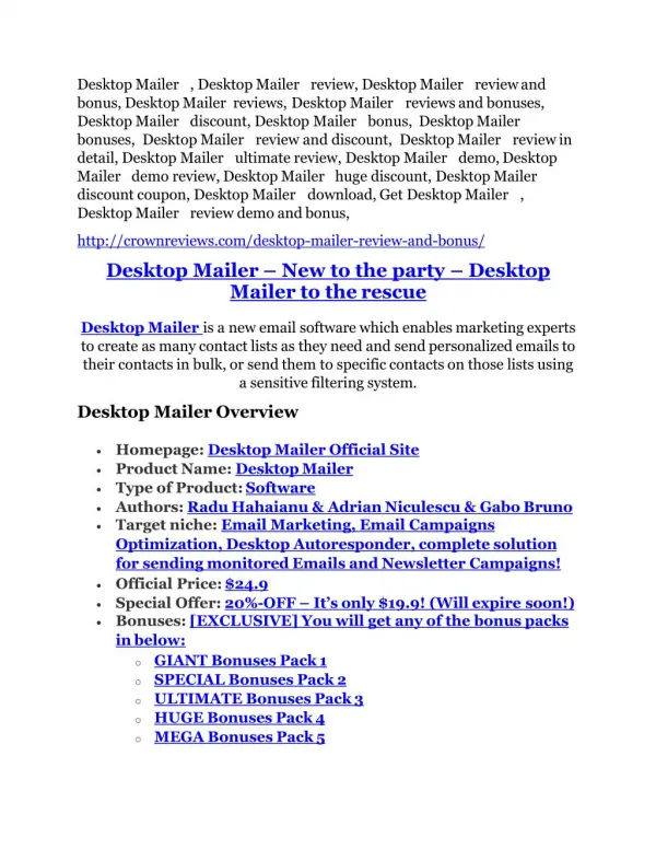 Desktop Mailer Review - Desktop Mailer DEMO & BONUS