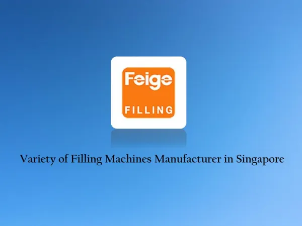 Filling Machines Manufacturer