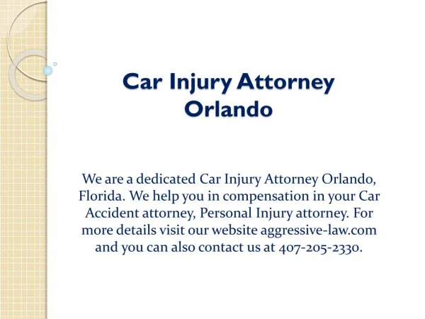 Car Injury Attorney Orlando