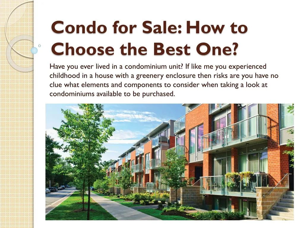 condo for sale how to choose the best one