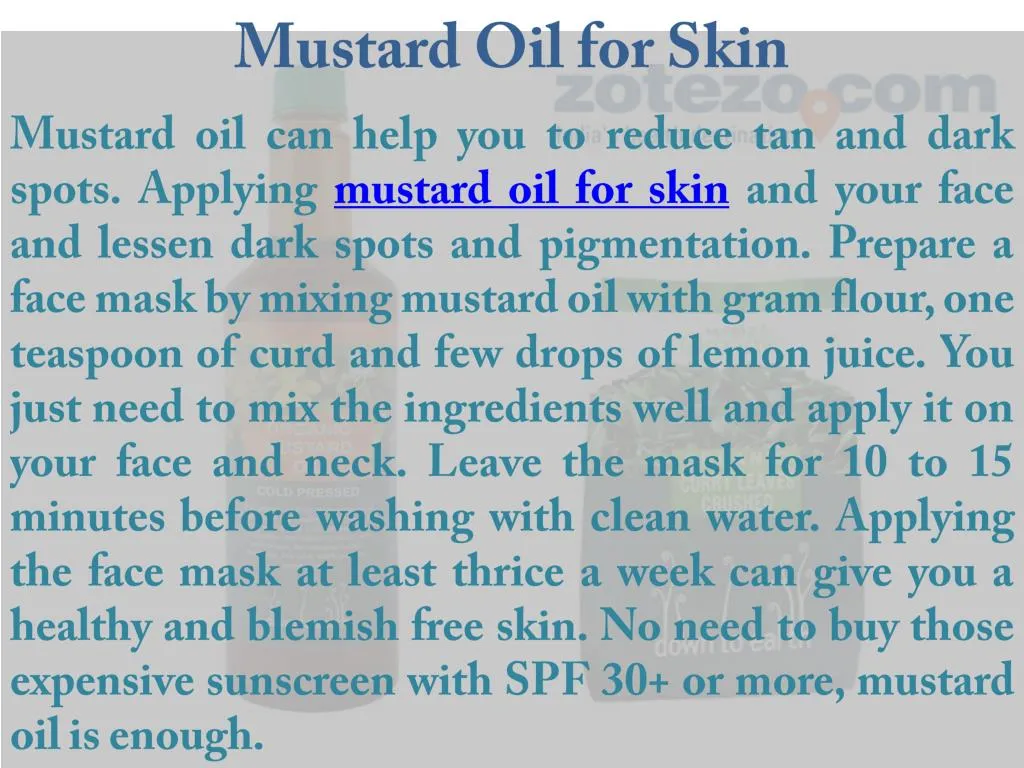 mustard oil for skin