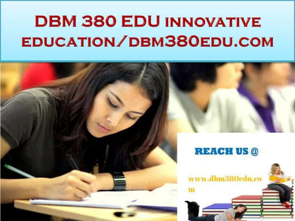DBM 380 EDU innovative education/dbm380edu.com