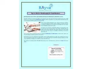 Tips to effective Bookkeeping for Small Business - slide 1