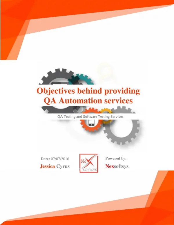 Objectives behind providing QA Automation services