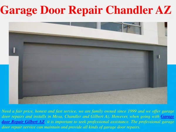 Garage Door Repair Chandler AZ