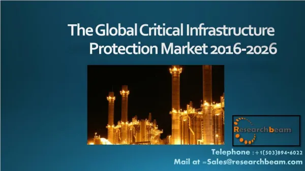 The Global Critical Infrastructure Protection Market 2016-2026