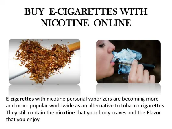 Buy E-Cigarettes with Nicotine Online