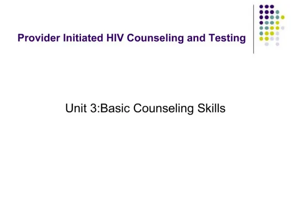 Provider Initiated HIV Counseling and Testing