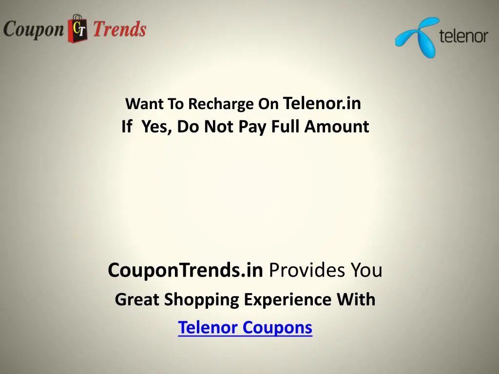 want to recharge on telenor in if yes do not pay full amount
