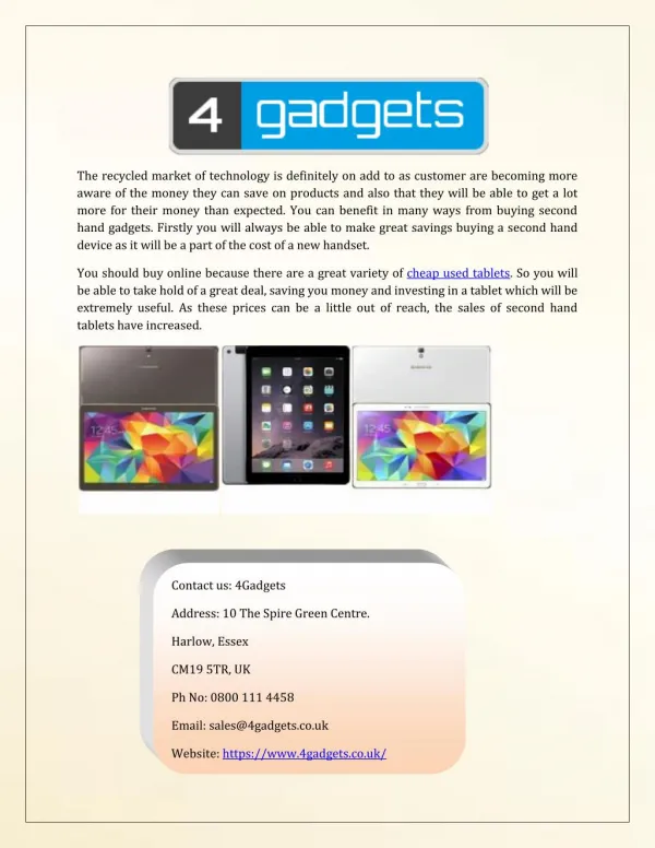 Buy Cheap Used Tablets Online