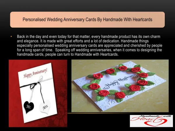 Personalised Wedding Anniversary Cards By Handmade With Heartcards