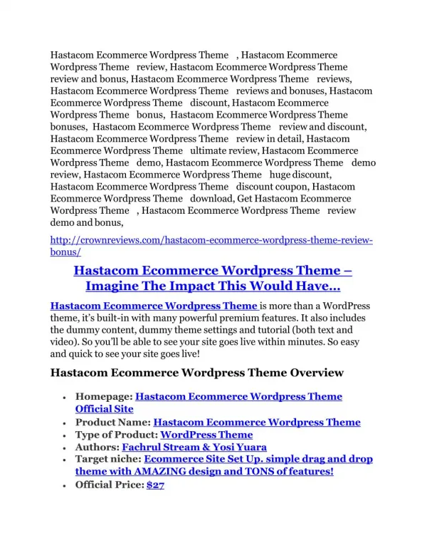 Hastacom WP Theme review-SECRETS of Hastacom WP Theme and $16800 BONUS