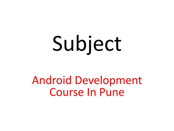 Android Development Course In Pune