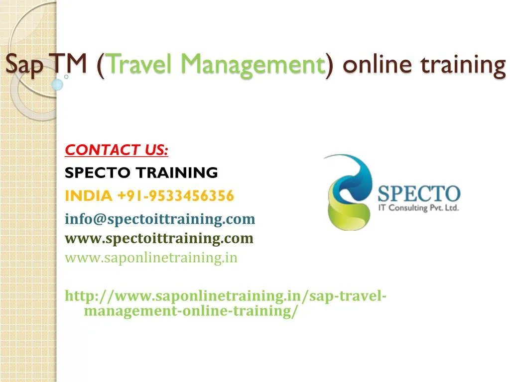 sap tm travel management online training