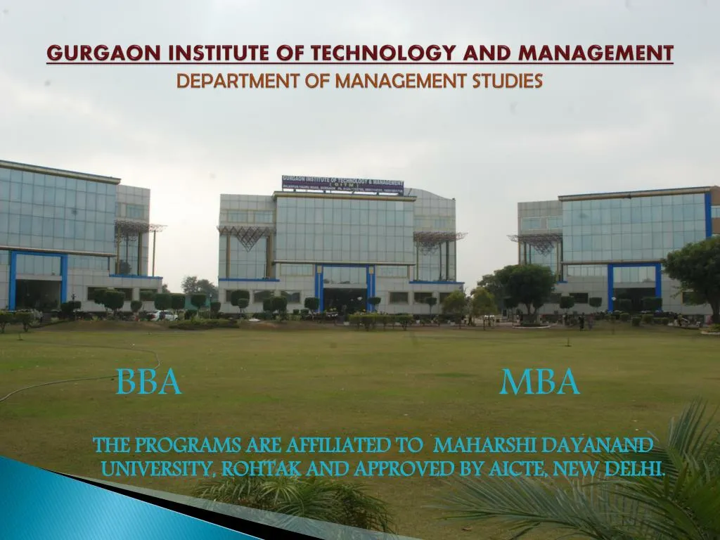 gurgaon institute of technology and management department of management studies